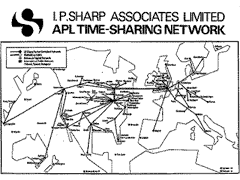 Artex and I.P. Sharp Assoc. network map